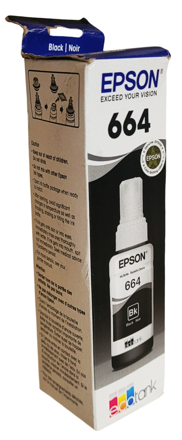 Epson 664 Black Ink Bottle Exp: 11-2027