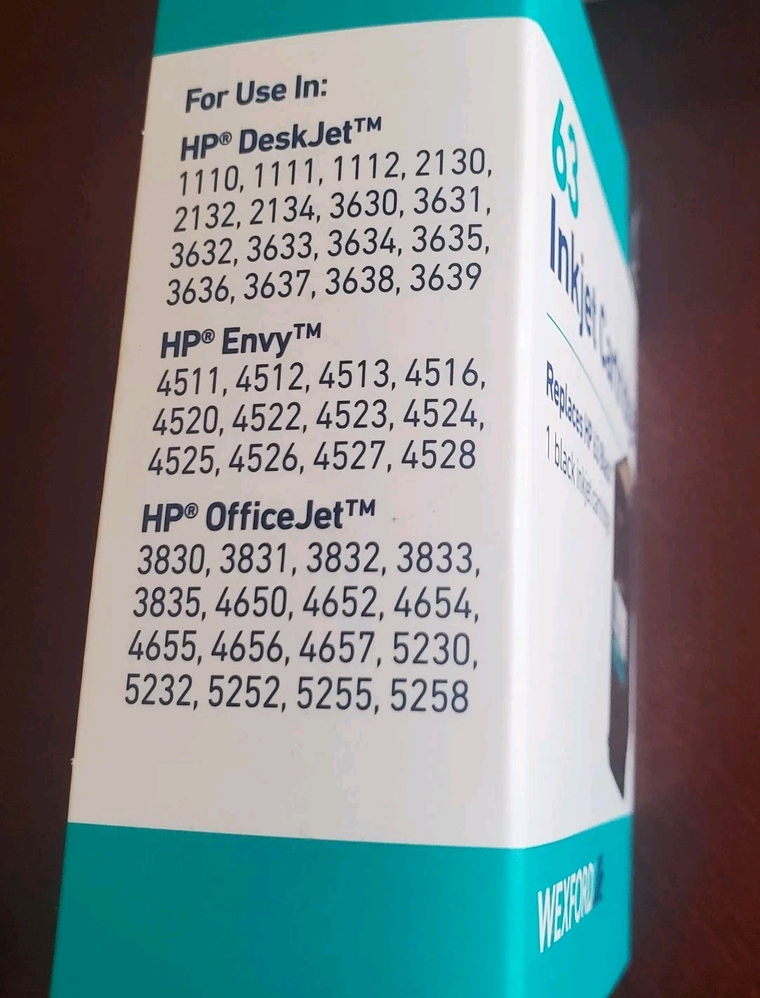 Wexford Black Ink Cartridge Compatible with HP 63 F6U62AN DeskJet Envy OfficeJet