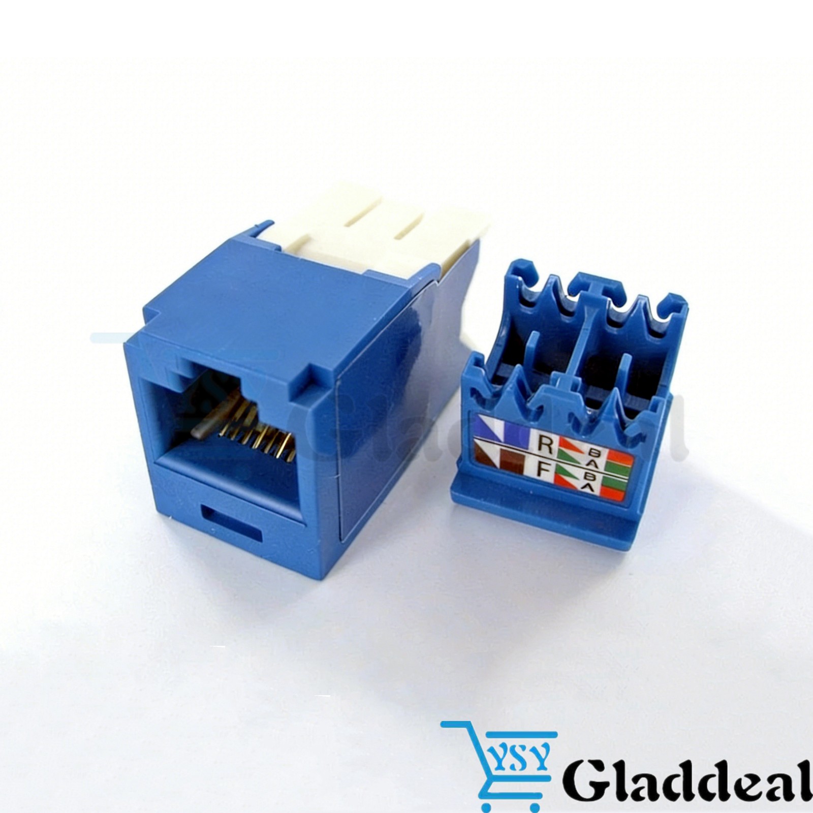 New CJ6X88TGBU (BOX OF 50) For Panduit Cat6a 10 Gig Mini-Com Jack Blue