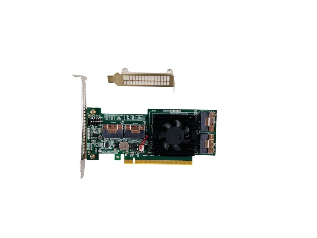PLX8749 Expansion Card 4*SFF-8654 8I PCI-E X16 + 4*Baseplate 4*Cable X8X8X8X8