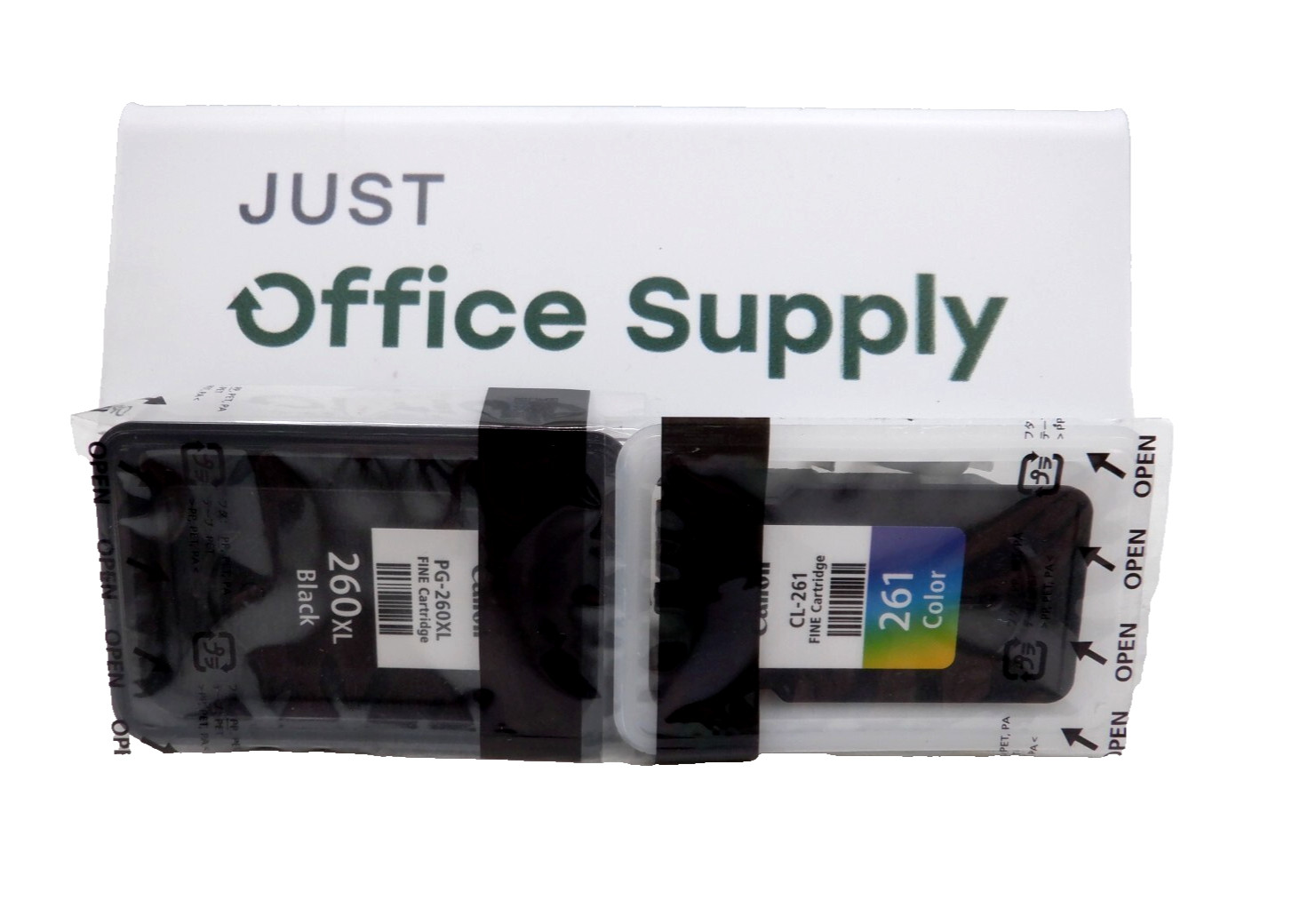 Genuine OEM Canon PG-260XL Black + CL-261 Color Ink Bulk Packaging FREE SHIP