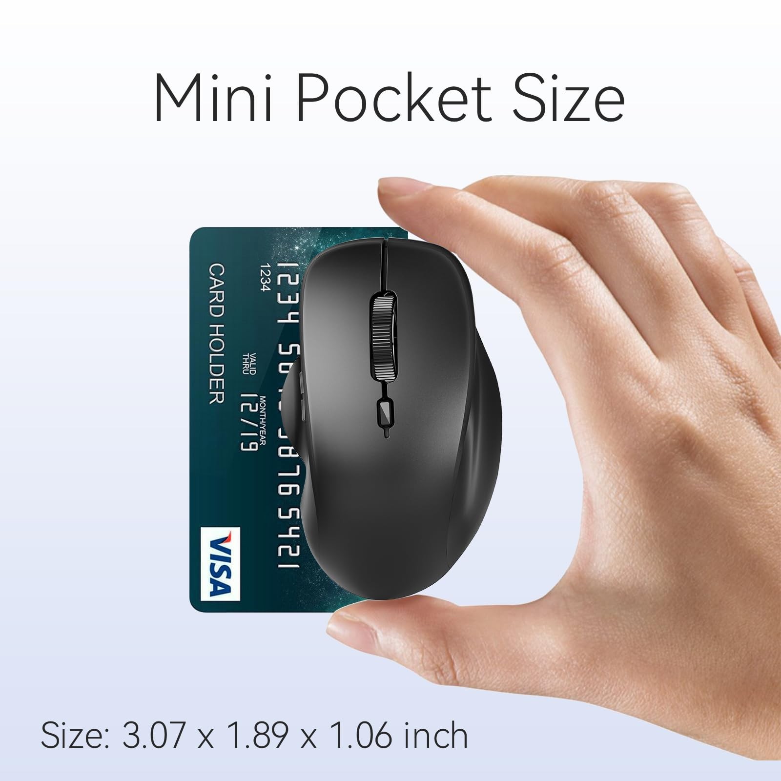 Mini Wireless Bluetooth Mouse for Travel Silent Rechargeable Computer Mouse f