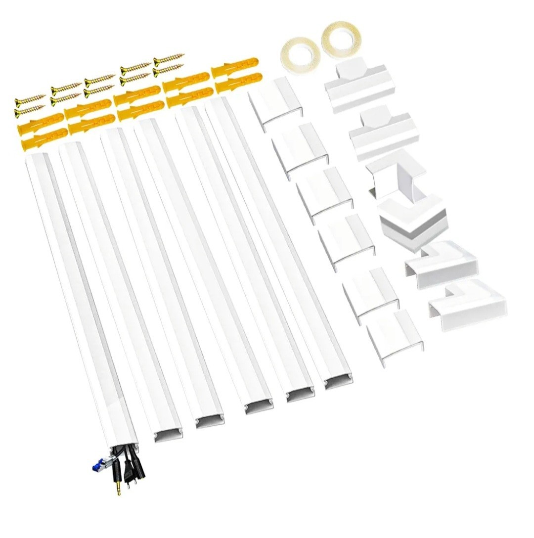 NOEAIKE Cord Hider 94.5 Inch Cable 6X W1.18 H0.51 Inch (White)