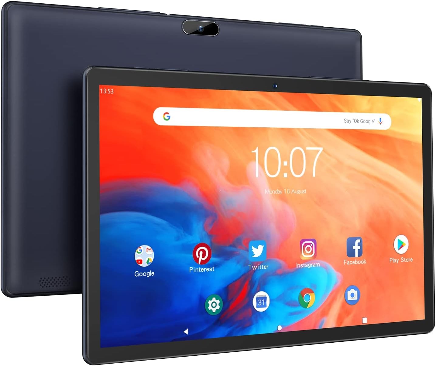 PRITOM 10 inch Android Tablet, 64GB 10″ Pad Quad-Core Processor 5000mAh Wifi