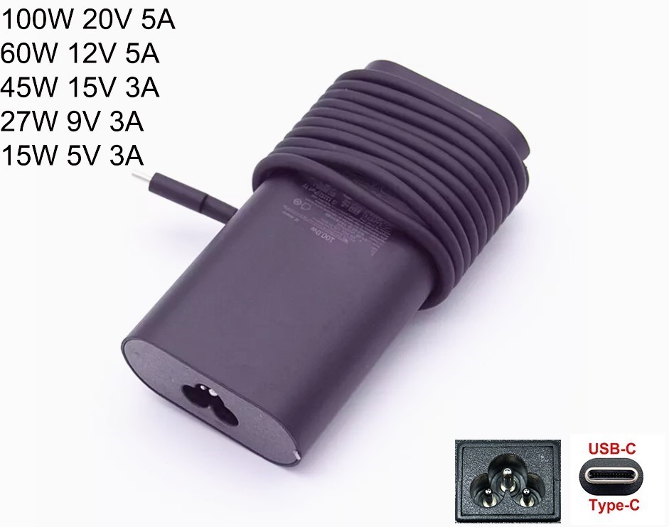 100W USB-C Type-C Adapter Power Charger for Dell Pro Rugged 14 RB14250