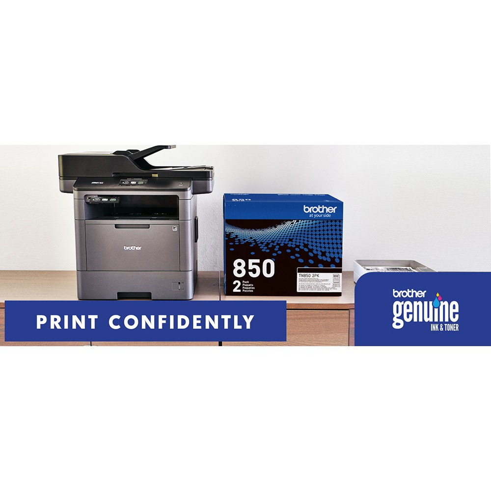 Brother TN850 High-Yield Toner, Black (Twin Pack)