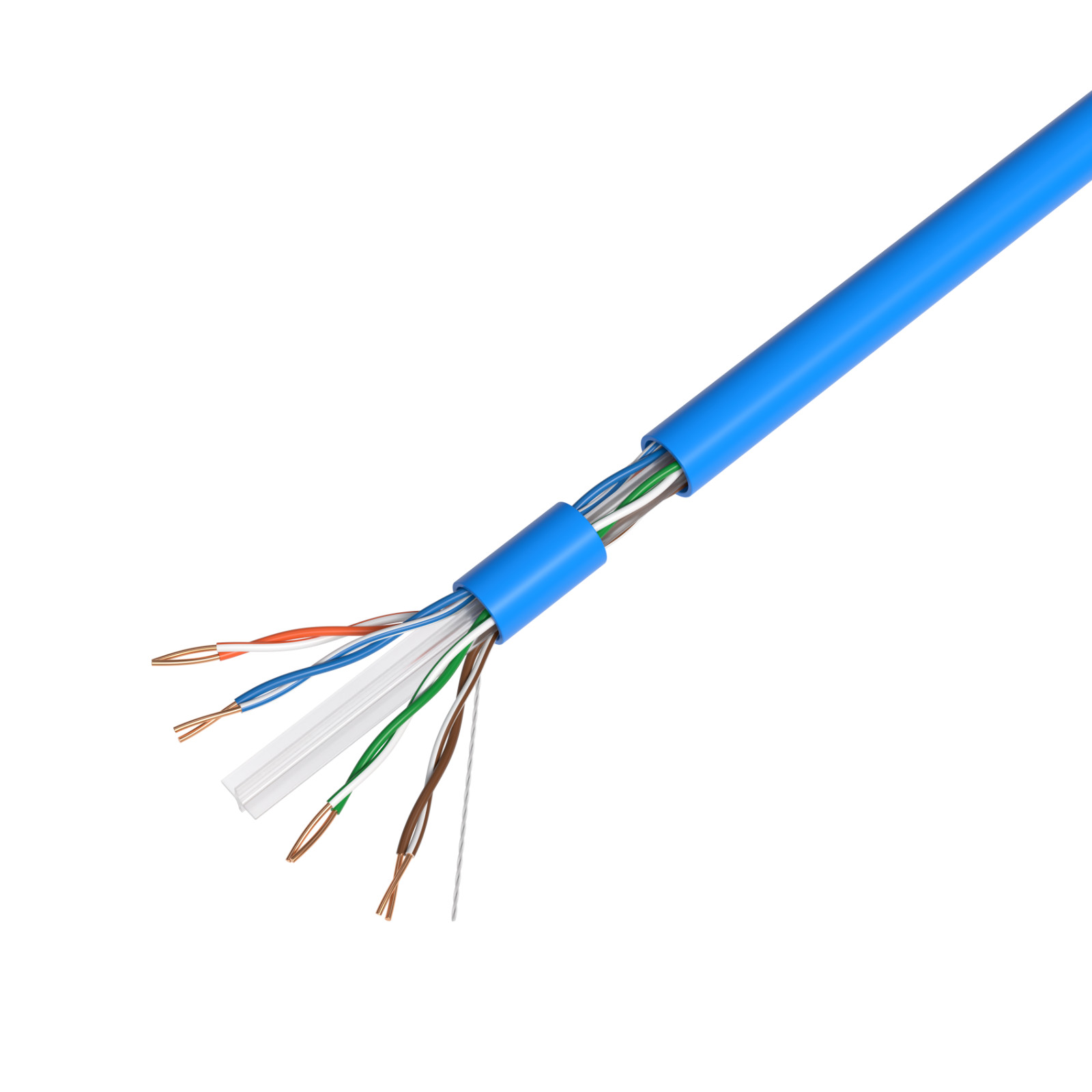 1000FT CAT6 Plenum UTP Ethernet Cable CMP 23AWG 550MHz Solid Bulk Wire Blue
