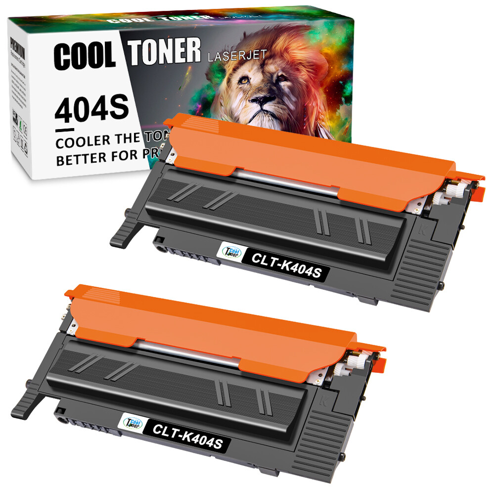 2 x Black CLT-K404S Toner Cartridge For Samsung K404S SU104A C430W C480FW C480W