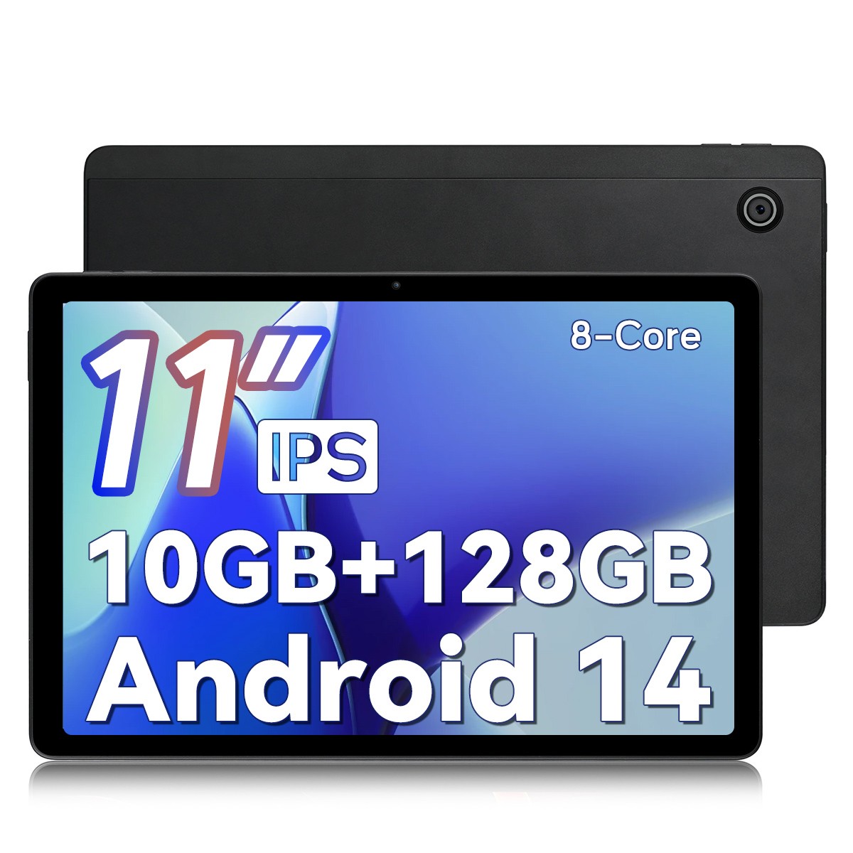 AEEZO 11″ WIFI Tablet Android 14 HD 10+128GB Tablet Pad Octa-Core Dual Camera