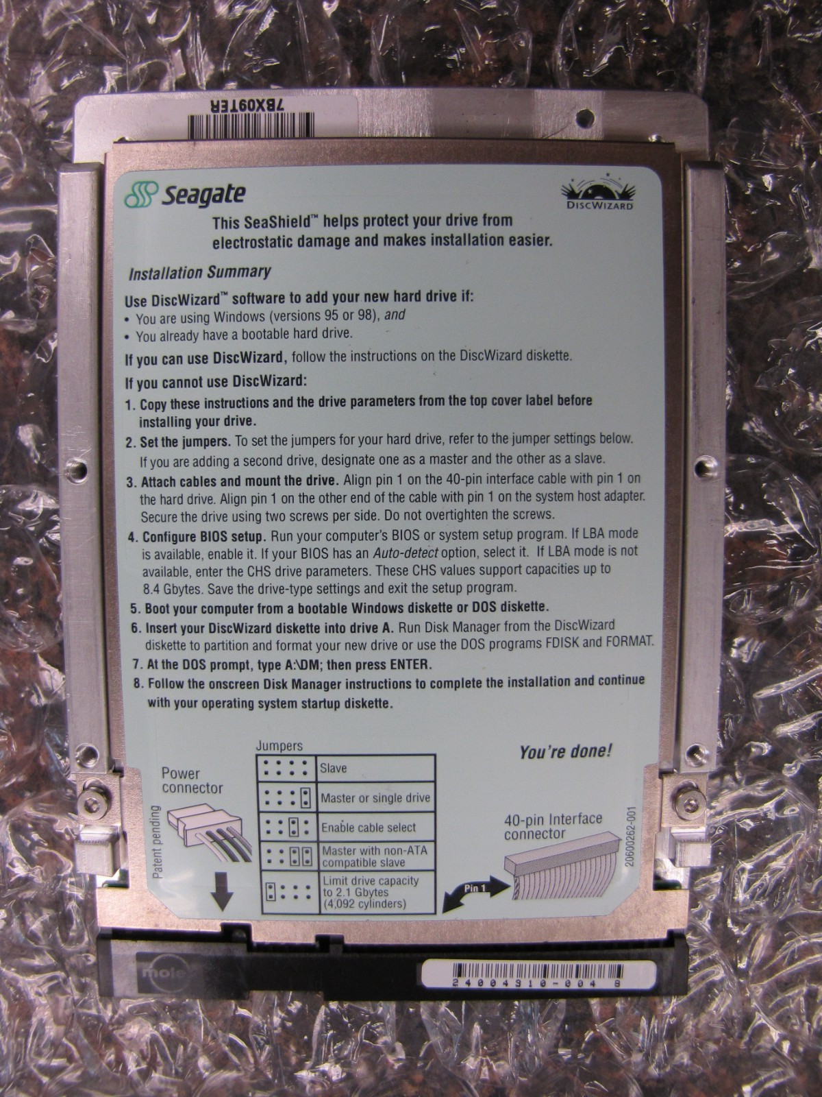 Seagate Barracuda Hard Drive ST320430A 20.4GB 7.2K ATA 3.5” TESTED & WORKS-NL25