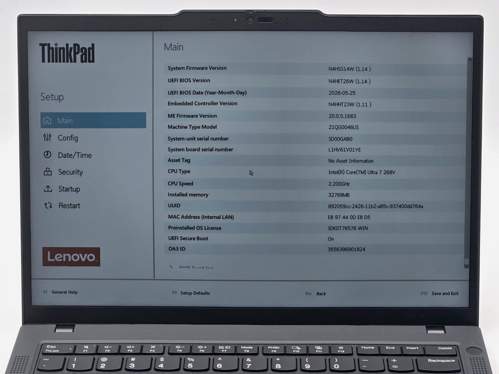 Lenovo ThinkPad T14 Gen 6 14″ FHD+ ULTRA 7 268V 512GB SSD 32GB W11P Webcam