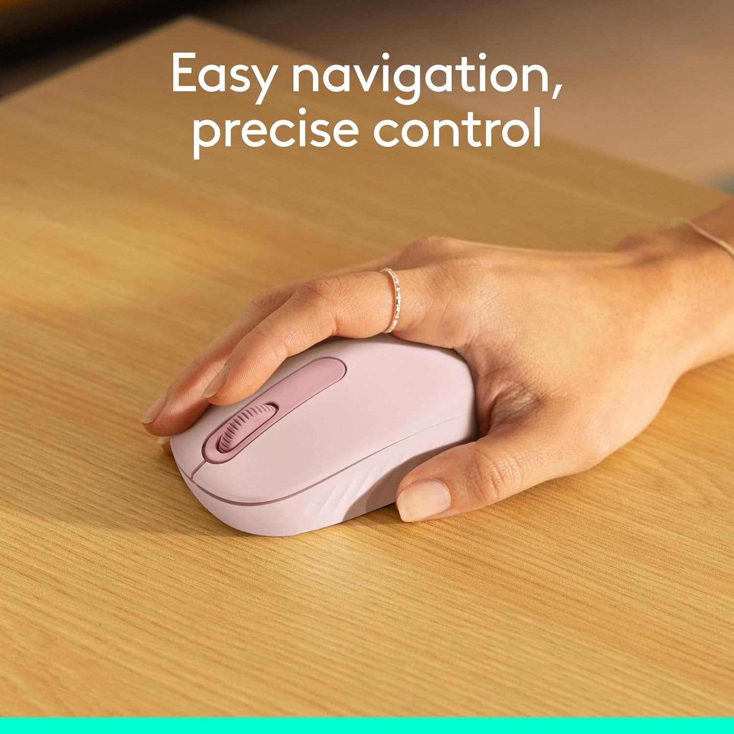 Logitech M196 Light Bluetooth Wireless Optical Mouse Compact 3-Button Rose Pink