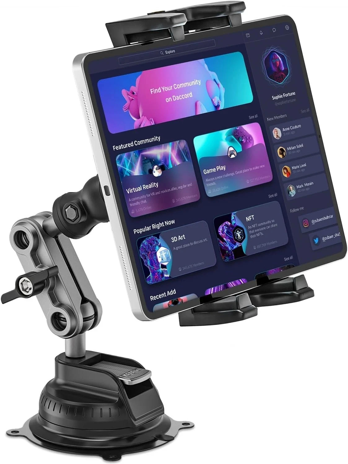 Heavy Duty Tablet Mount | Car Truck Dash/Windshield Holder for 4.7″-12.9″ iPad