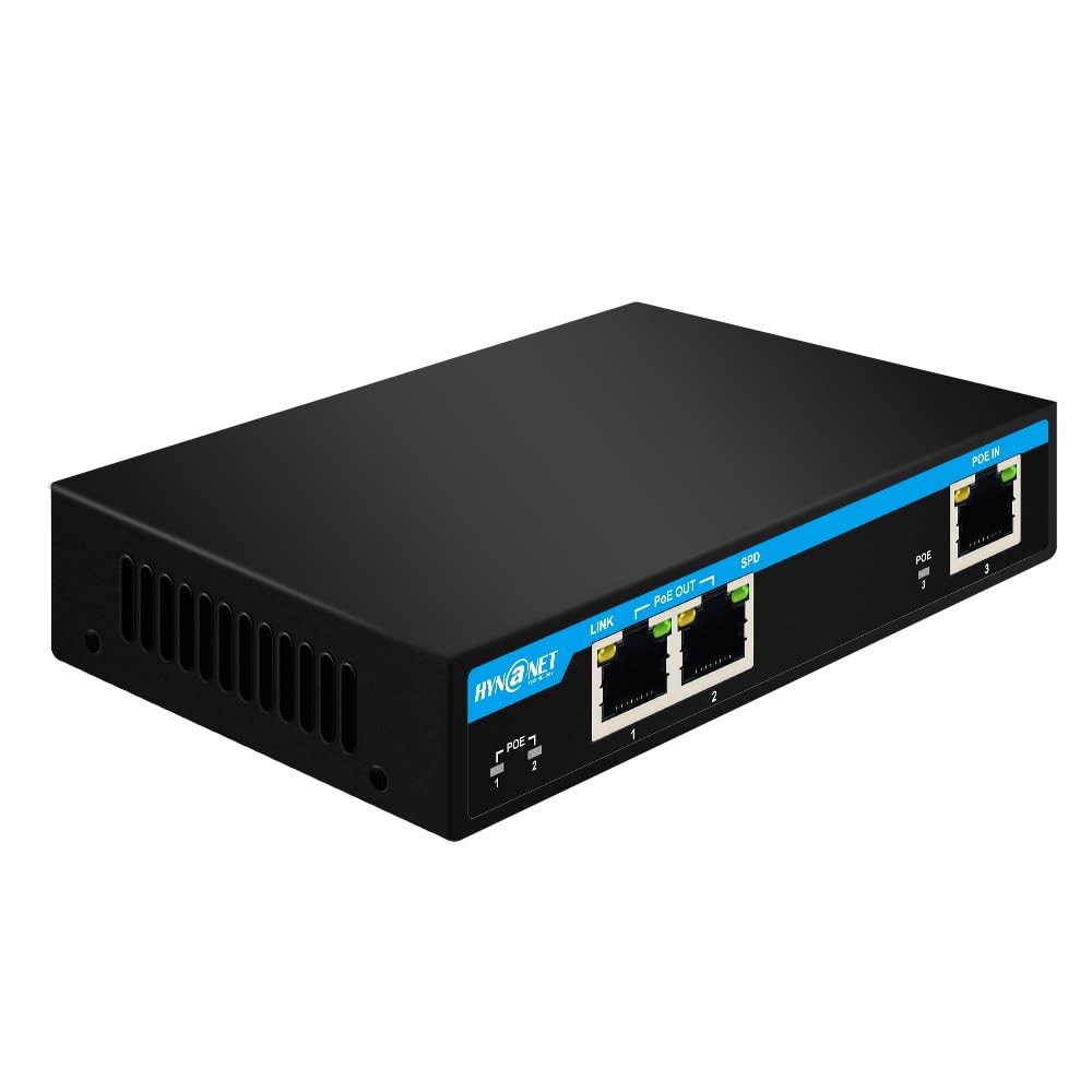1 Port 60W In 2 Ports 30W Out Gigabit PoE Extender Passthrough Switch
