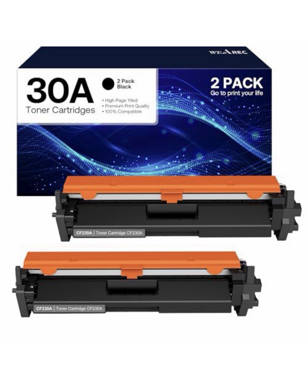 30A CF230A Toner Cartridge Black 2 Pack Compatible Replacement for HP 30A CF230A