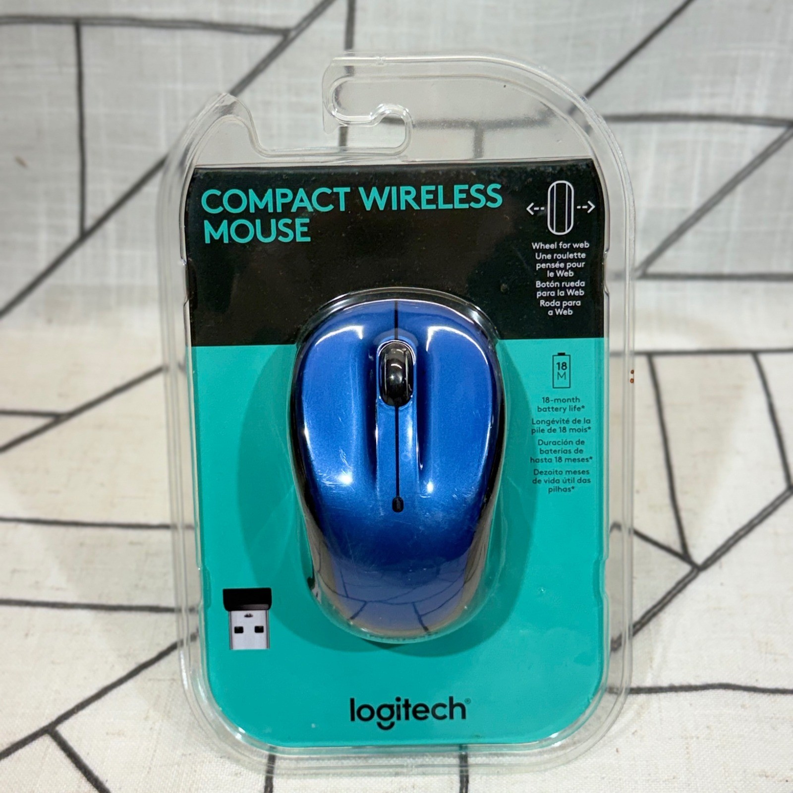 Logitech Compact Wireless Mouse One Size Blue M317 910-005754 New