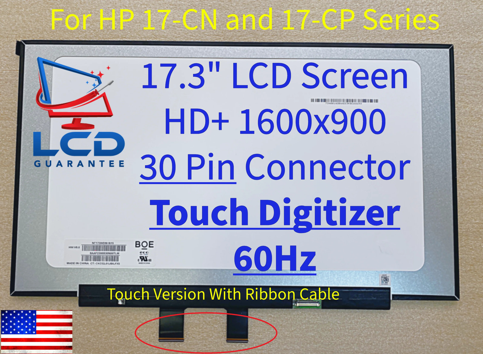 HP M36299-991 17.3″ HD+ 60Hz Touch Digitizer Laptop LCD Screen