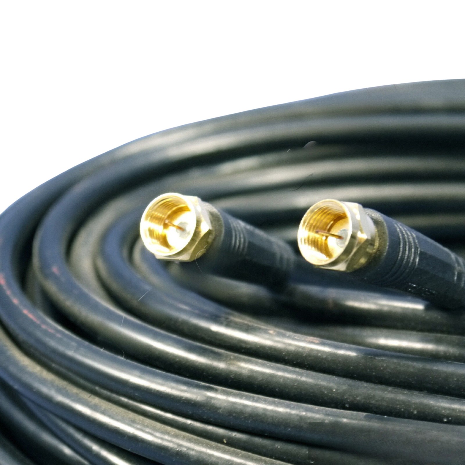 Leviton C5851-CGO Black 100′ Coaxial Video Cable Gold RG59 Plugs 75-ohm F-Type