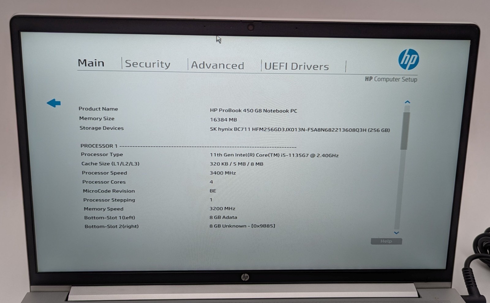 HP ProBook 450 G8 15.6″ Laptop i5-1135G7 2.40GHz 16GB RAM 256GB NVMe Windows 11