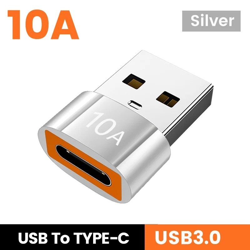 10A OTG USB Adapter Type C Female to USB 3.0 A Male Converter Fast Charger 240W
