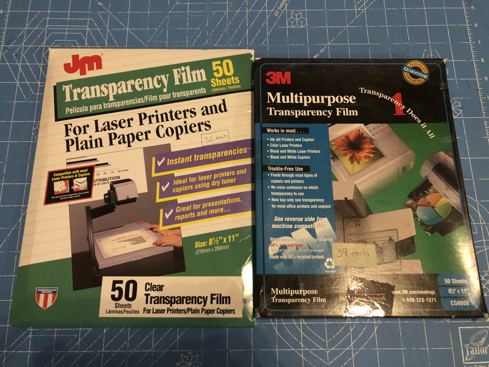Transparency Film Printer Paper 71 Sheets 3M & JM for Copiers & Laser Printers
