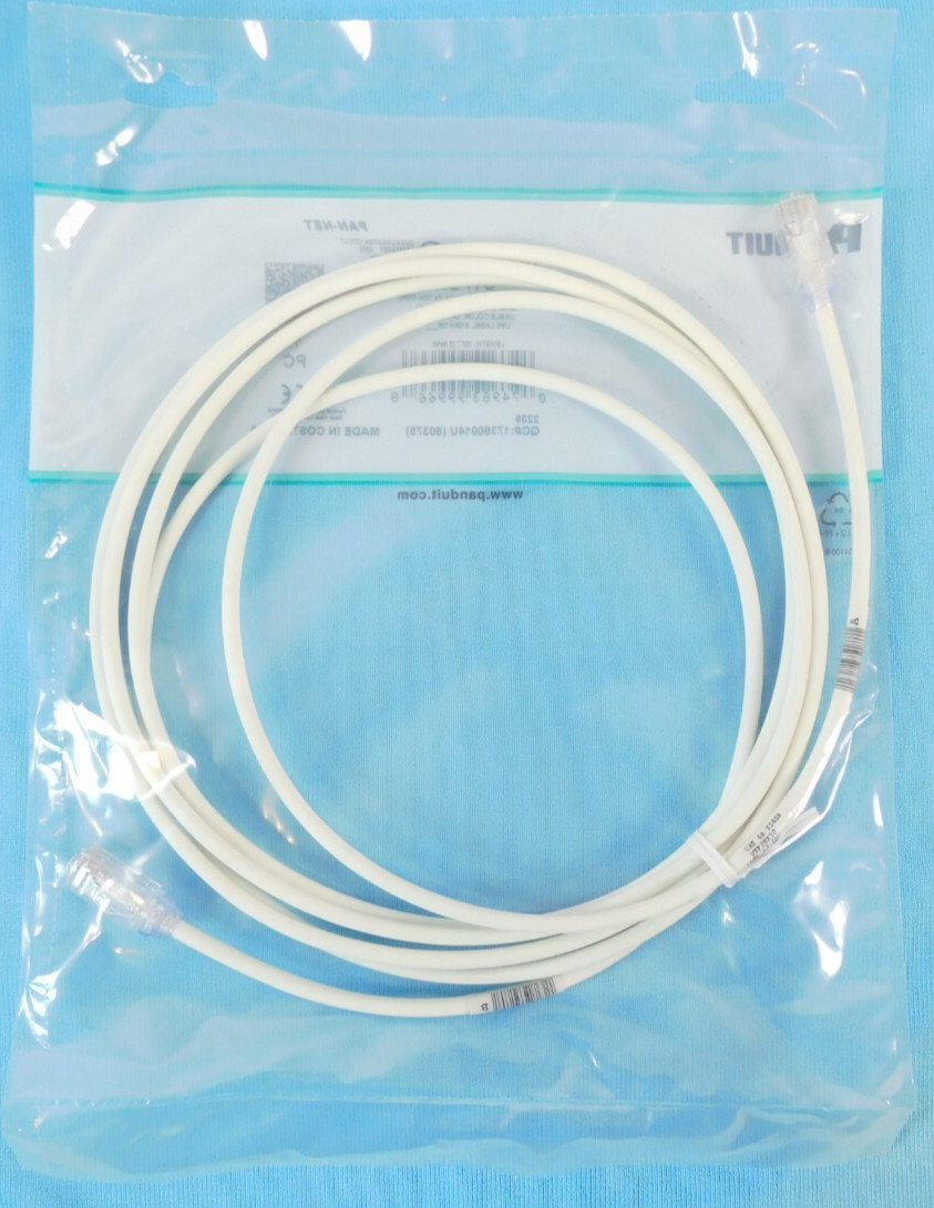 Panduit Cat6a UTP28X10 28 AWG UTP Copper Patch Cord, 10 Feet – White – NEW