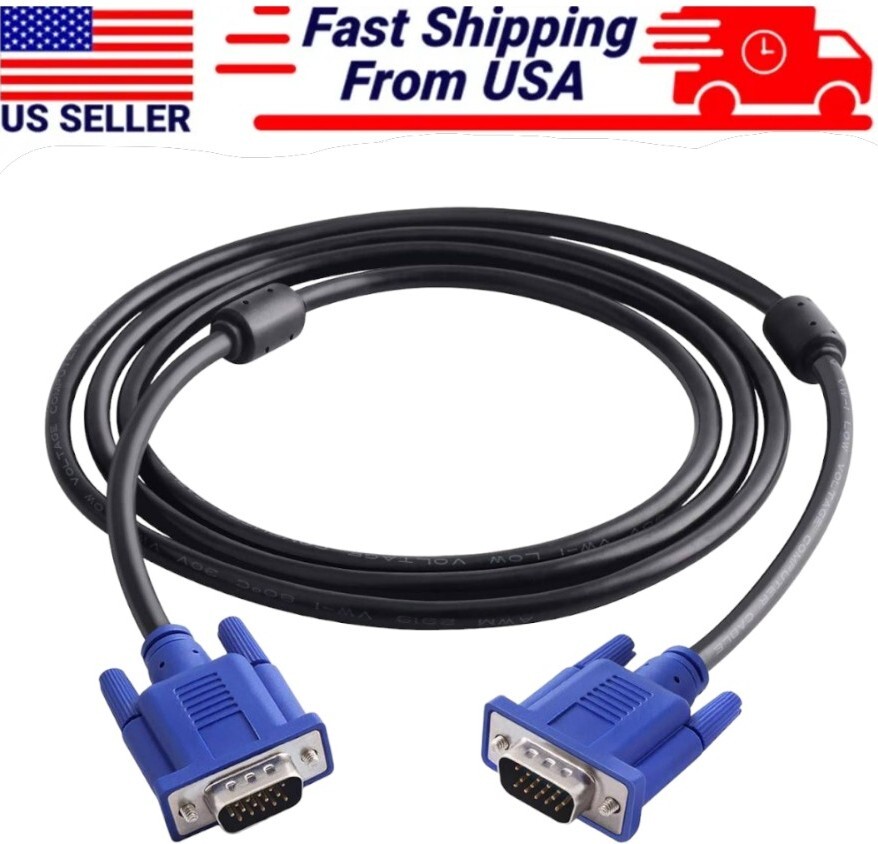 Super SVGA/VGA Monitor Male to Male Extension Cable 5ft – (Blue)