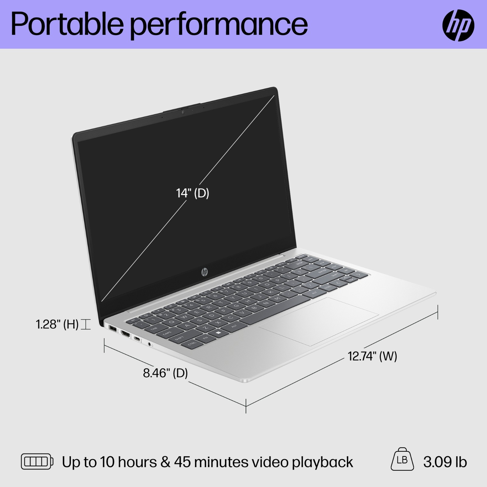 HP Laptop Computer 14″ Quad-Core Intel N200, 16GB RAM 628GB Storage, Win 11 Pro