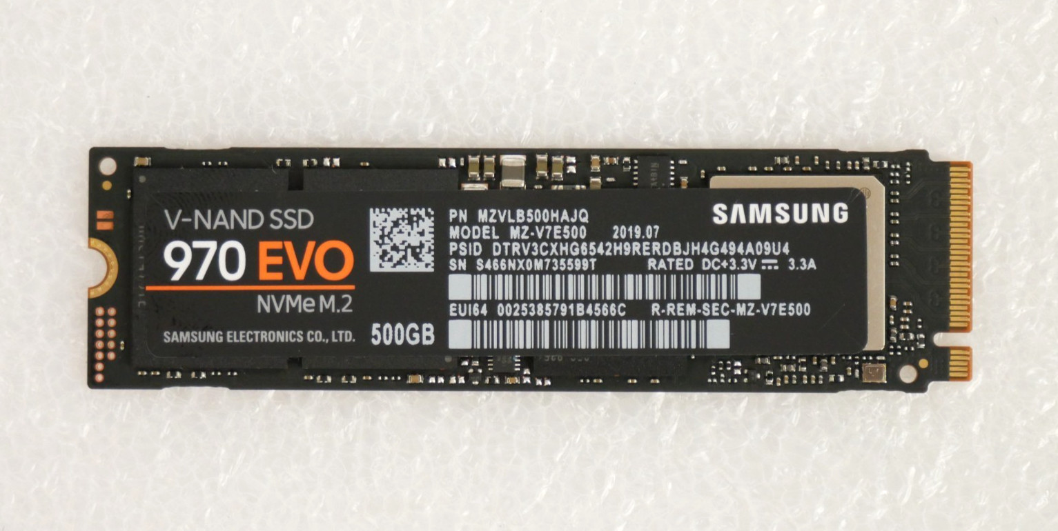 Samsung 970 EVO 500GB MZ-V7E500 NVMe M.2 Solid State Drive SSD *LOW HOURS*