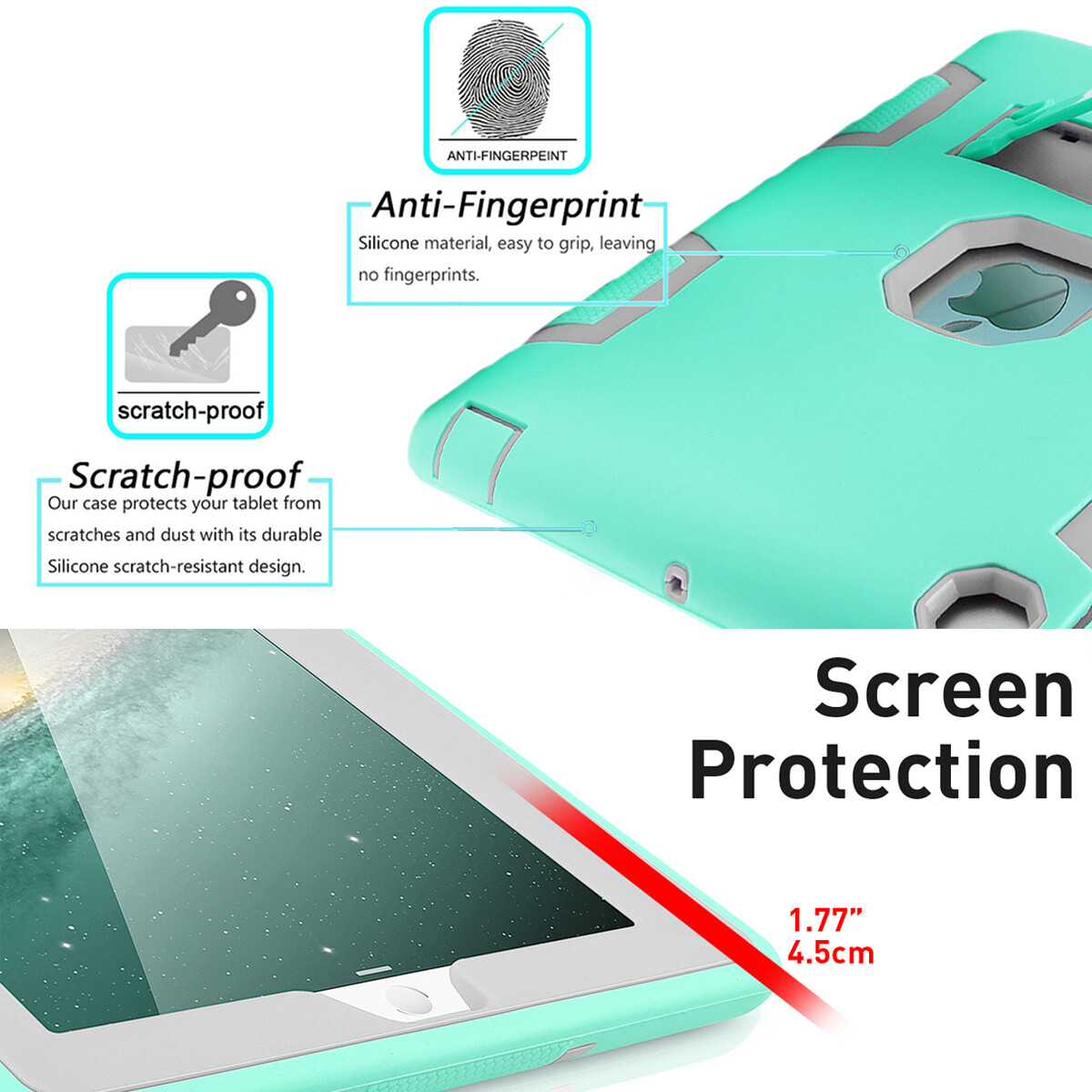 For iPad Air 2/1st Gen 9.7″ Case Hybrid Rugged Shockproof Heavy Duty Stand Cover