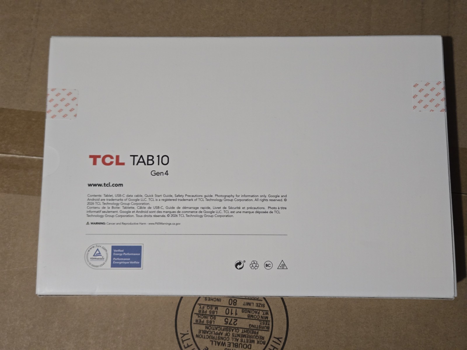 TCL TAB 10 Gen 4 Android Tablet, 10.1” FHD IPS 128GB 8C CPU 12GB (4+8) Ram