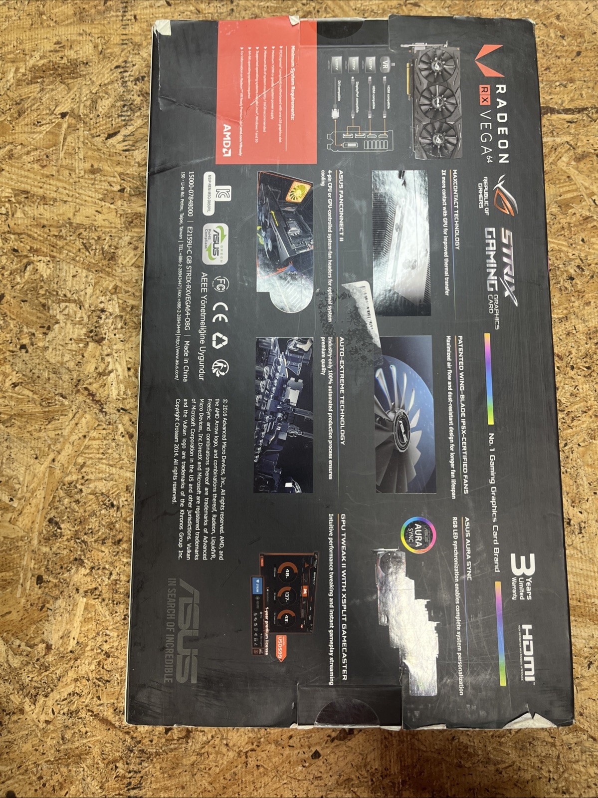 AMD Radeon RX VEGA 64 8GB Asus ROG-STRIX GAMING OC Edition Graphics Card