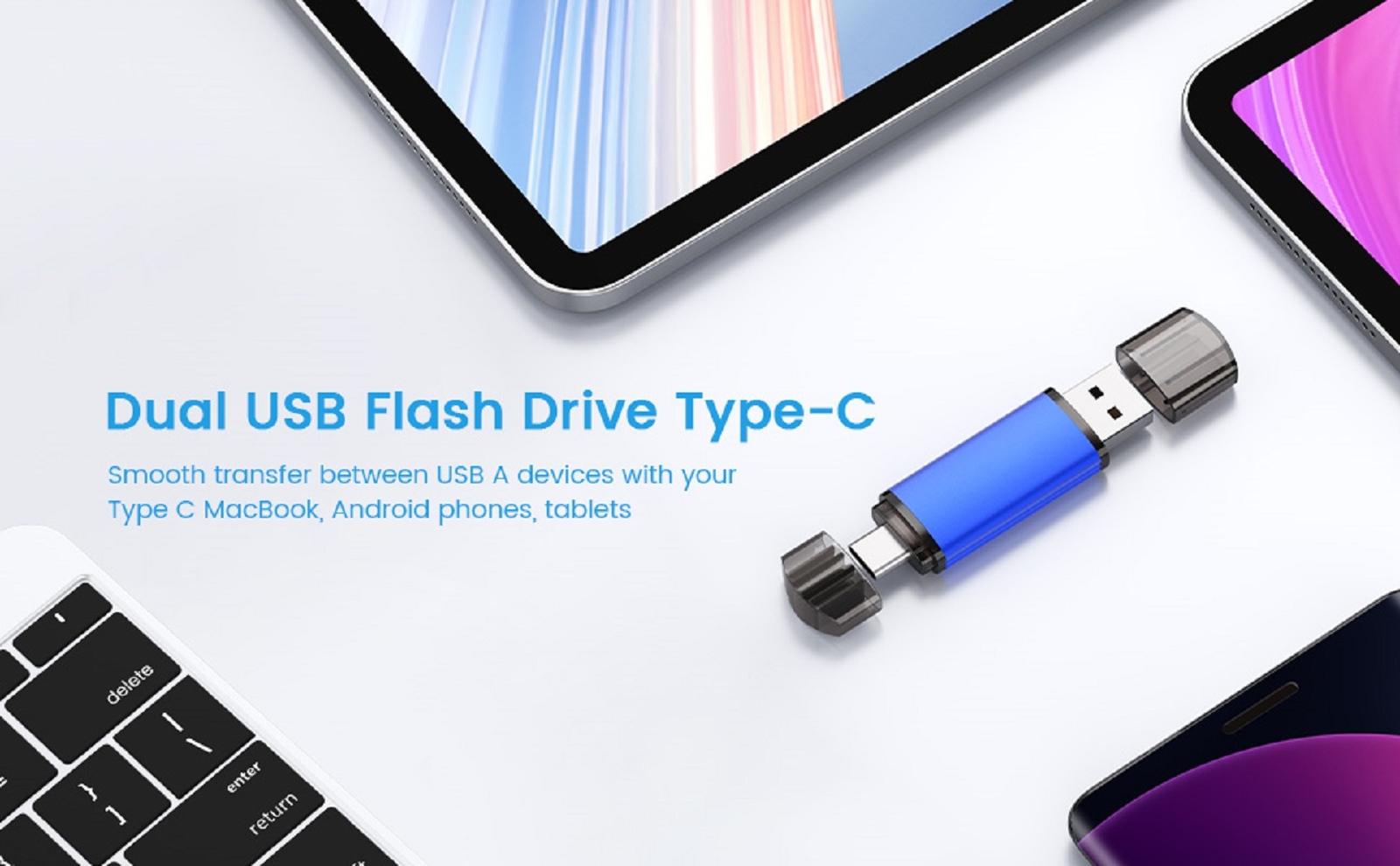 32GB USB2.0 Flash Drive Type C Dual Drive USB A OTG Thumb Pen Drive For Phone/PC