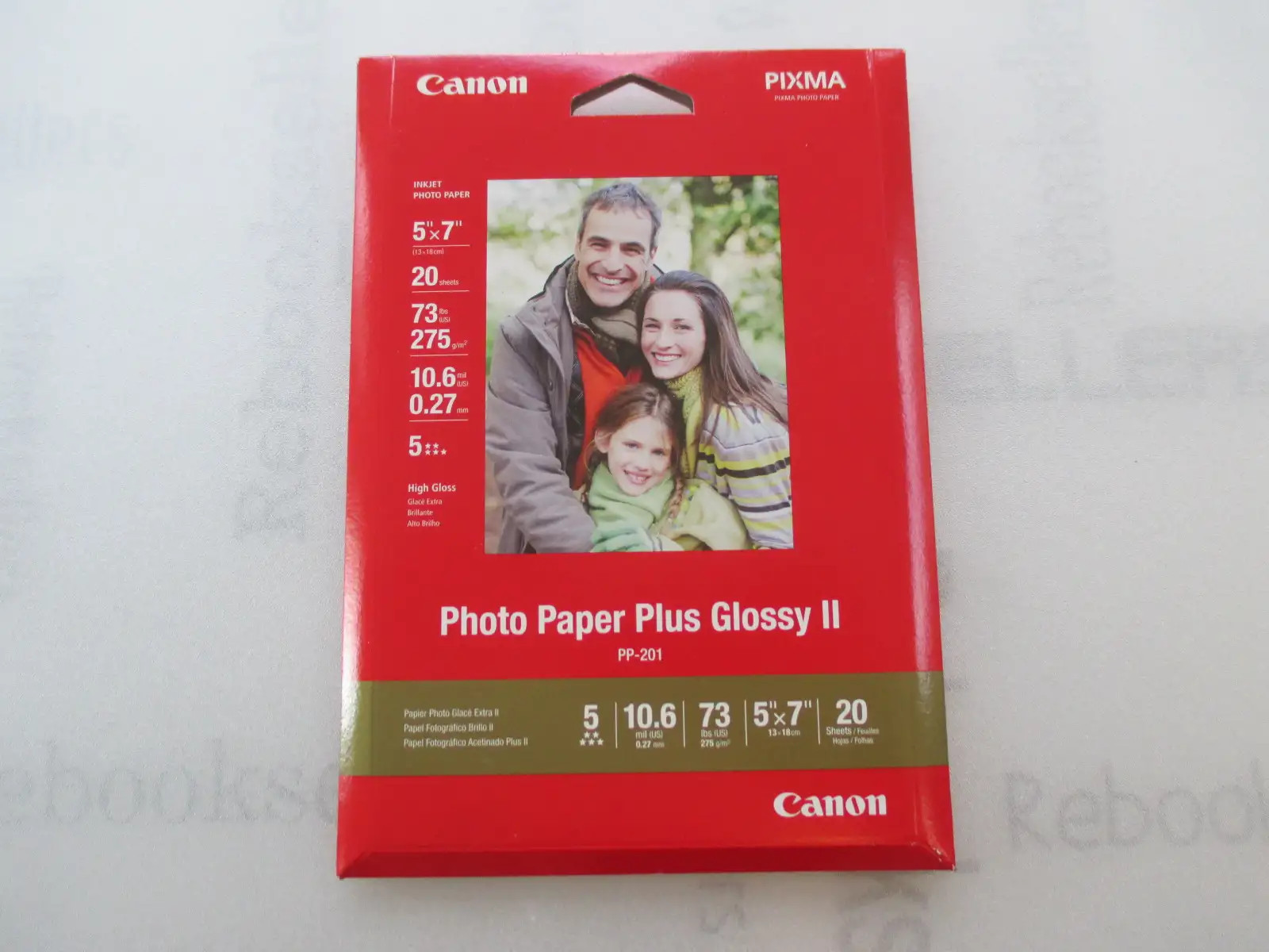Canon Photo Paper Plus Glossy II, 5 x 7 Inches, 20 Sheets (2311B024)