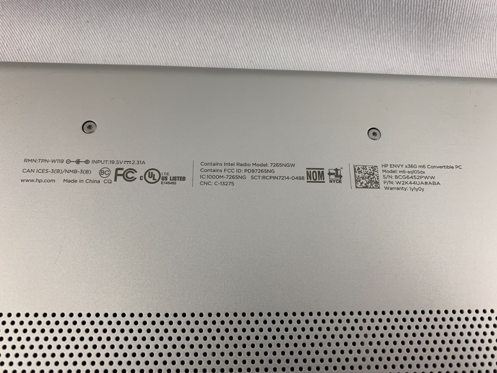 HP Envy x360 m6-aq105dx Intel Core i7-7500U For Parts/ Repairs, Cracked Screen