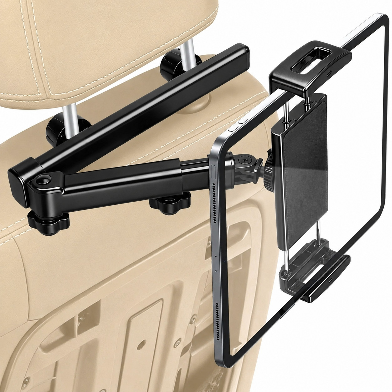 360° Rotating Car Headrest Phone Tablet Holder Adjustable Rear Seat Mount 5-13″
