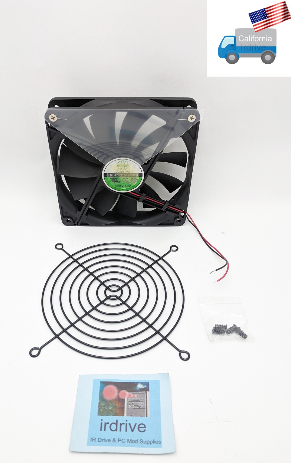 GlobeFan 135mm Replacement ATX PC Power Supply 0.45A 2wire DC12V PSU Cooling Fan