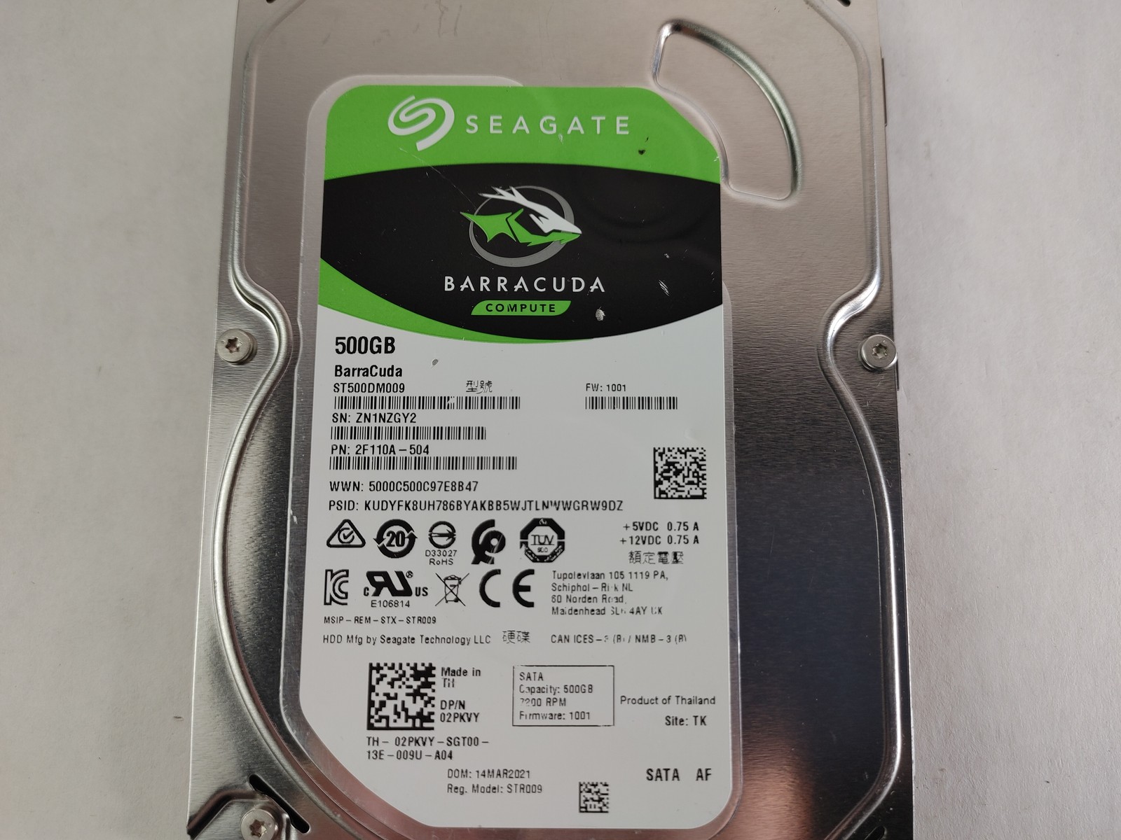 Seagate ST500DM009 BarraCuda 500 GB 3.5″ SATA III Desktop Hard Drive