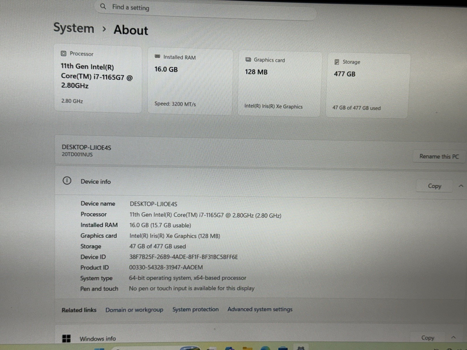Lenovo ThinkPad E15 Gen 2 15.6″ Intel Core i7-1165G7 @ 2.8GHz 16GB RAM 512GB SSD