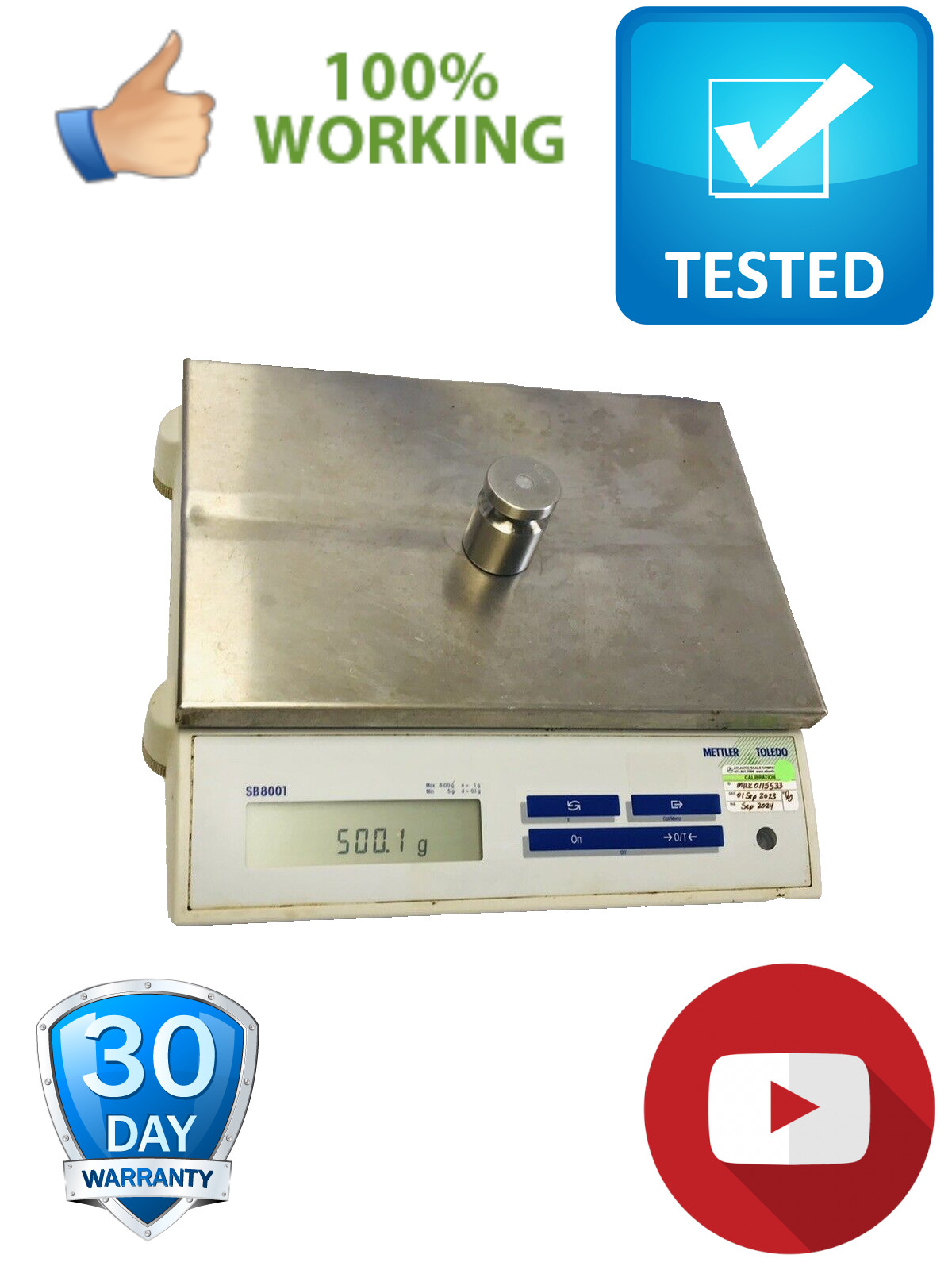 Mettler Toledo SB8001 13x5x9″ Platform Balance Scale 8.1kg 0.1g Tested Video