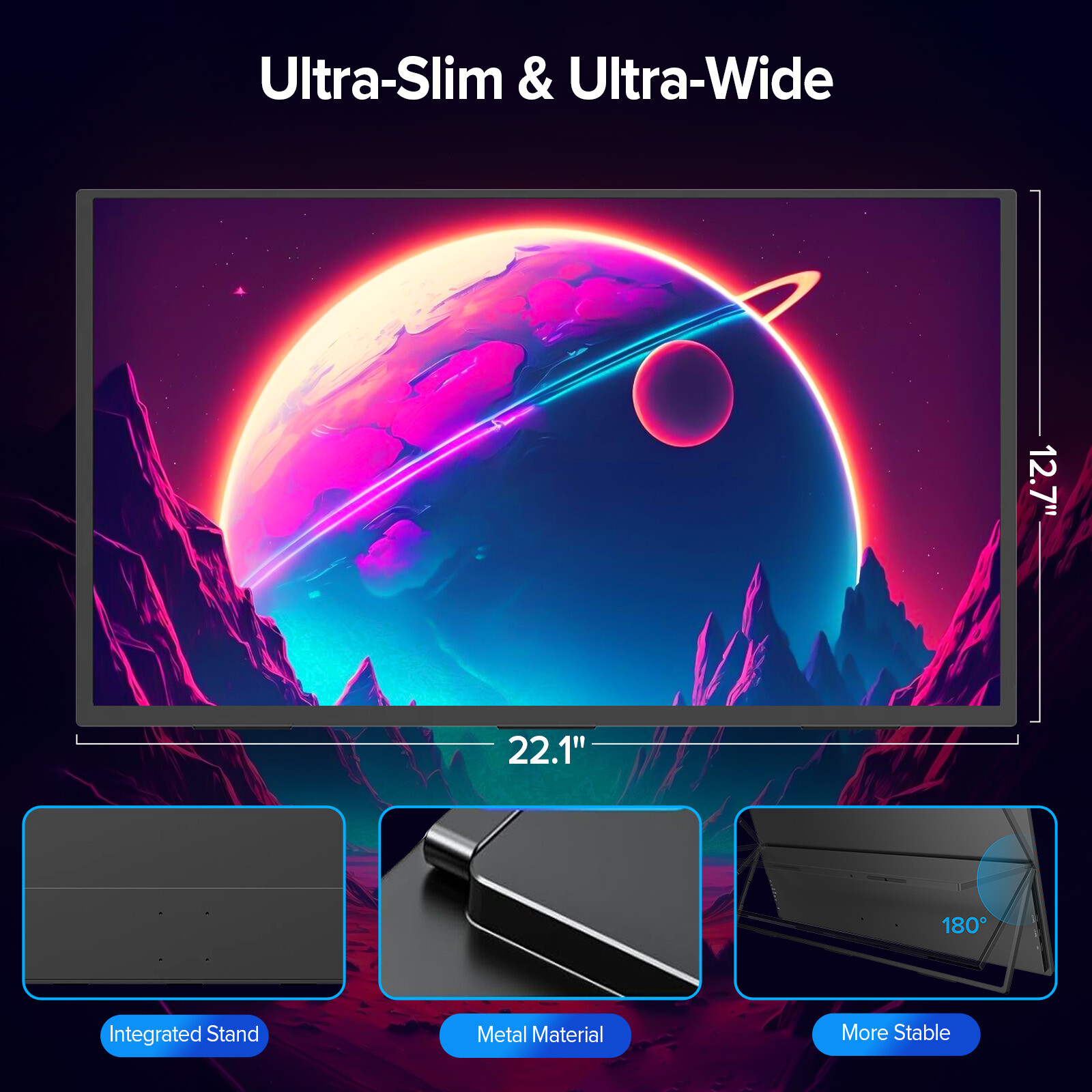 144Hz Portable Monitor 18″ 2K Screen Gaming Monitor For PS 5/Xbox/Handy 100%sRGB