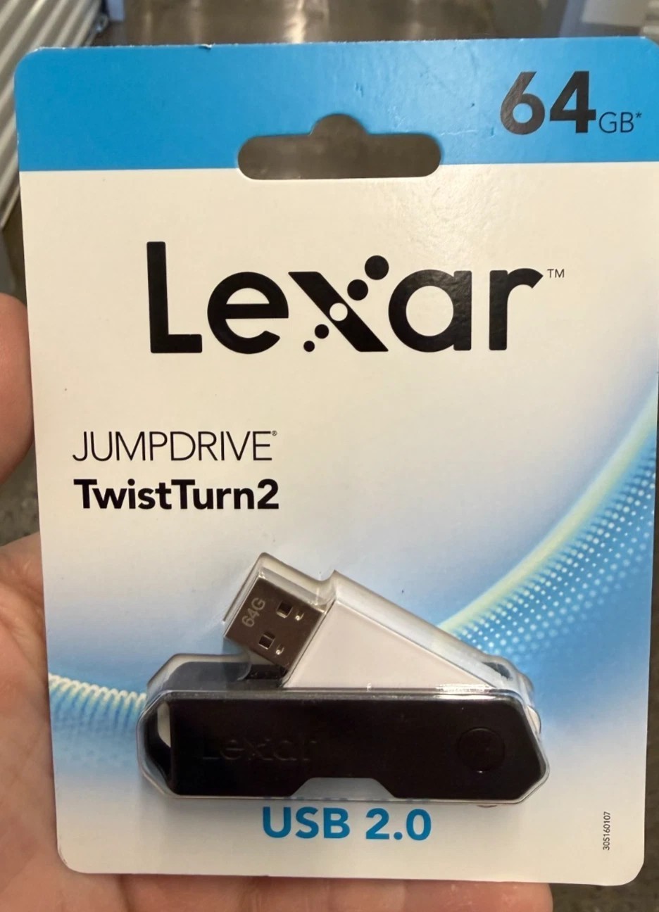 BUNDLE Lexar JumpDrive TwistTurn2 USB Flash Drive Bundle 128GB + 64GB Black