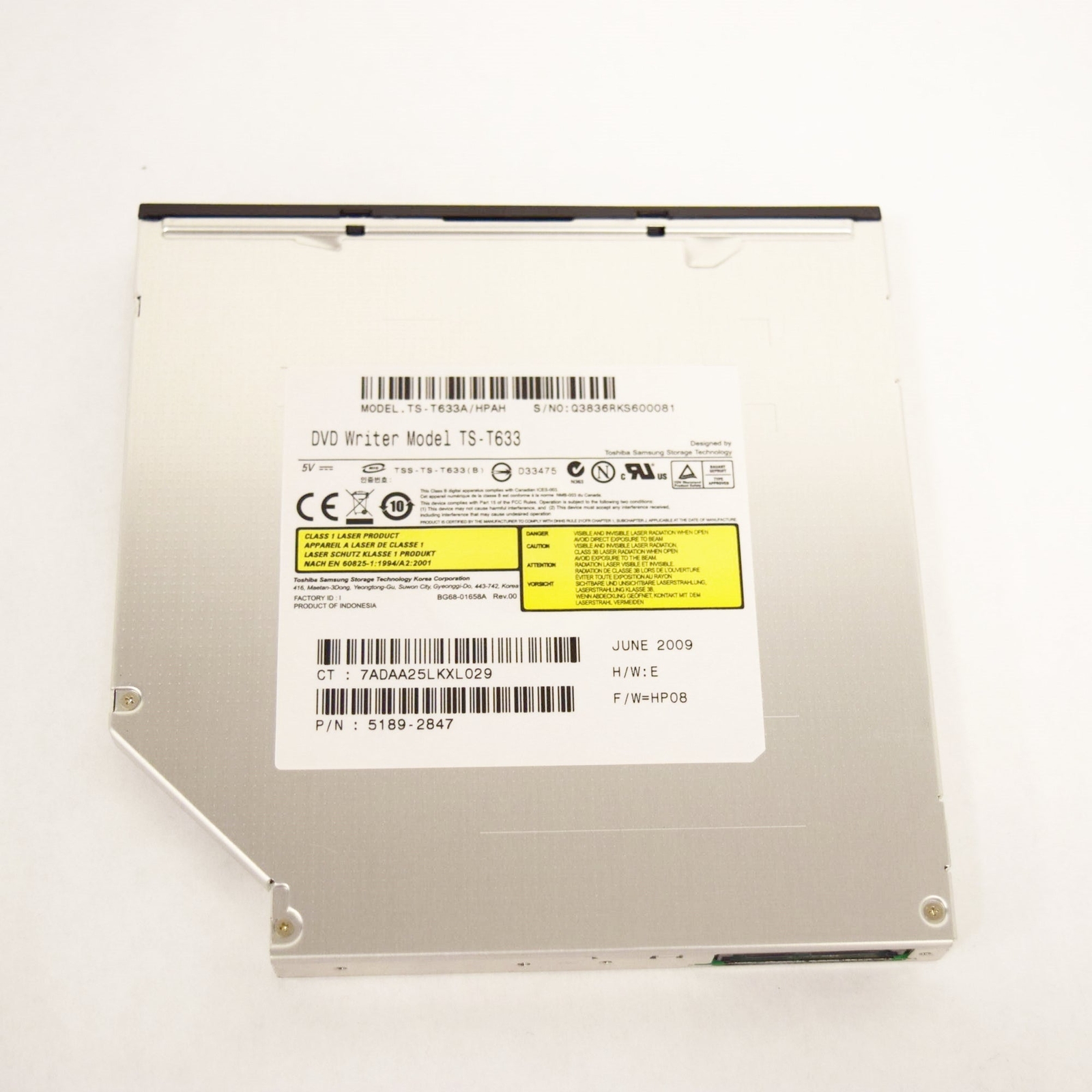 HP DX9K 8X DVD+/-RW SMD Slim Slot 12.7mm SATA Drive – 5189-2847