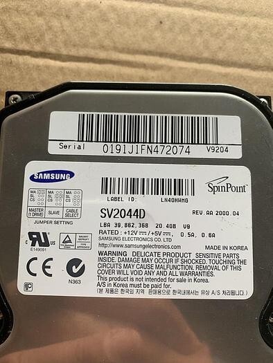 Samsung SV2044D/DOM SV2044D/D0M 20.4GB Hard Drive
