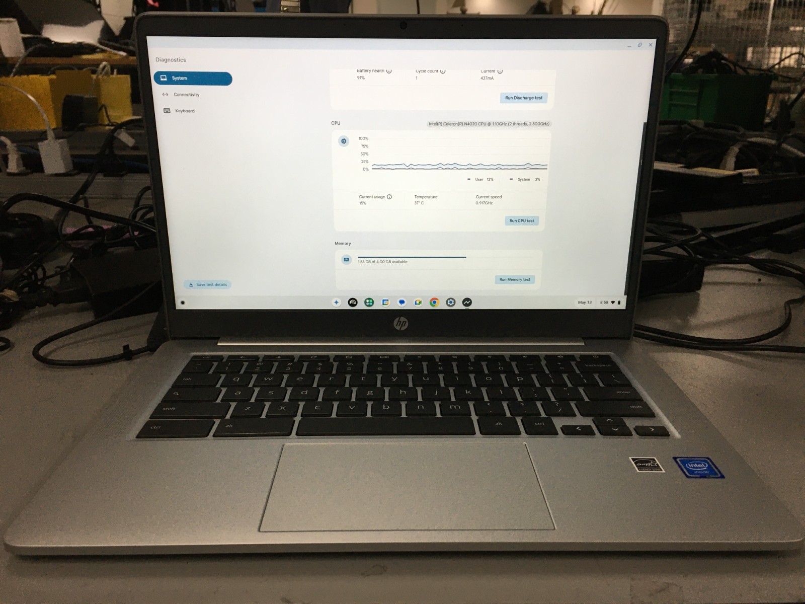 HP Chromebook 14a-na0023cl 14″ Intel Celeron N4020@1.10GHz 4GB 64GB w/PA | LP562