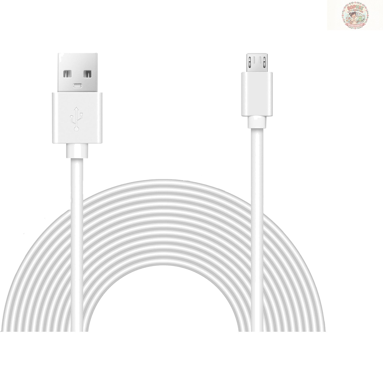 Micro USB 15 Feet Power Extension – Compatible with Wyze, Blink, & Echo Devices