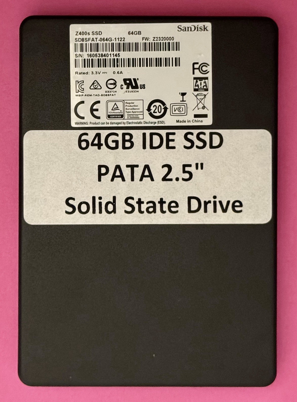 New SanDisk 64GB SSD Internal 2.5” IDE 44-pin PATA Solid State Drive for Laptops