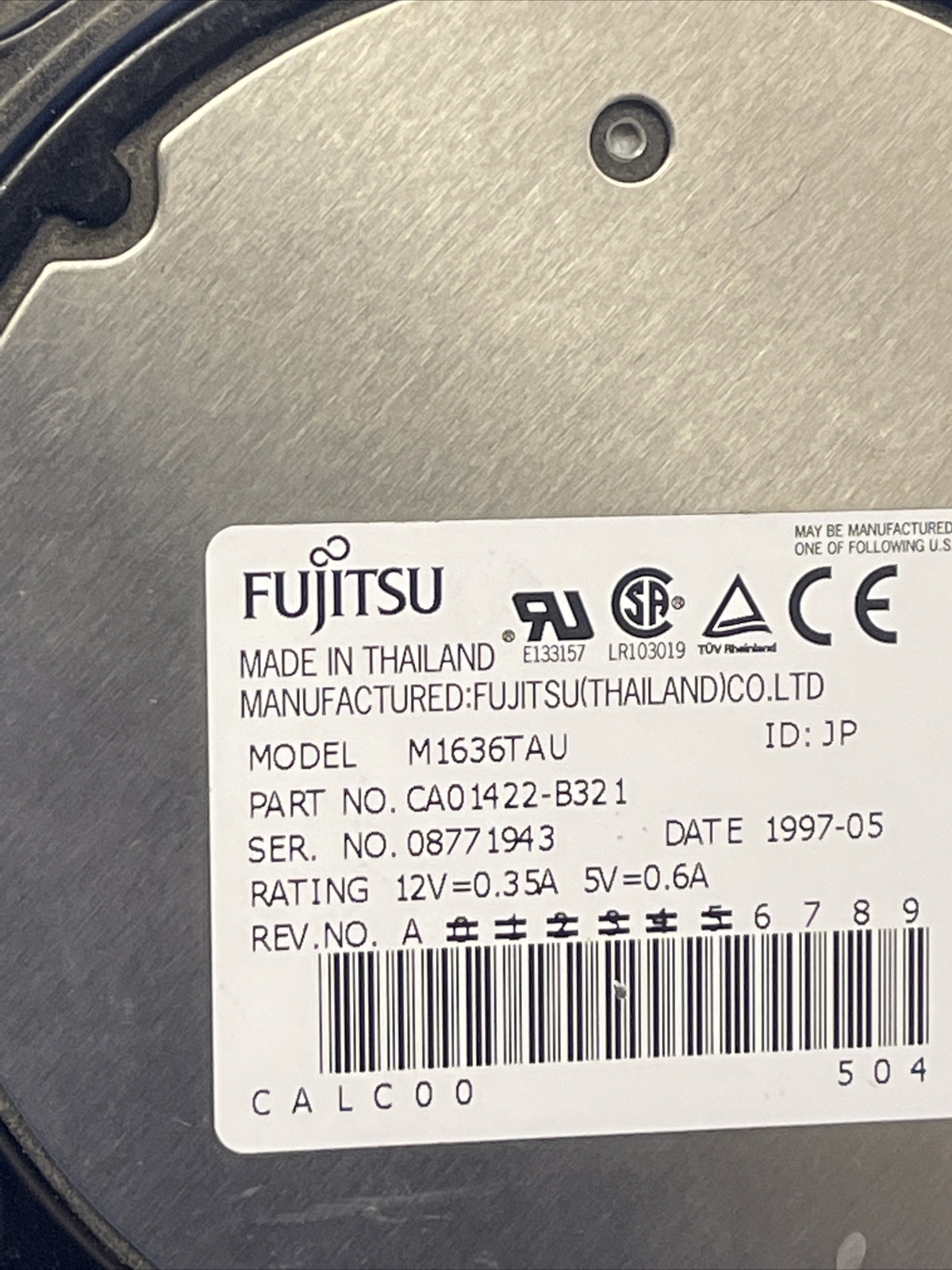 Fujitsu 1.3GB Internal 5400RPM 3.5″ M1636TAU HDD