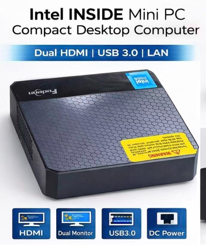 Mini Desktop PC Intel Inside Dual HDMI Small Form Factor Office Home Computer