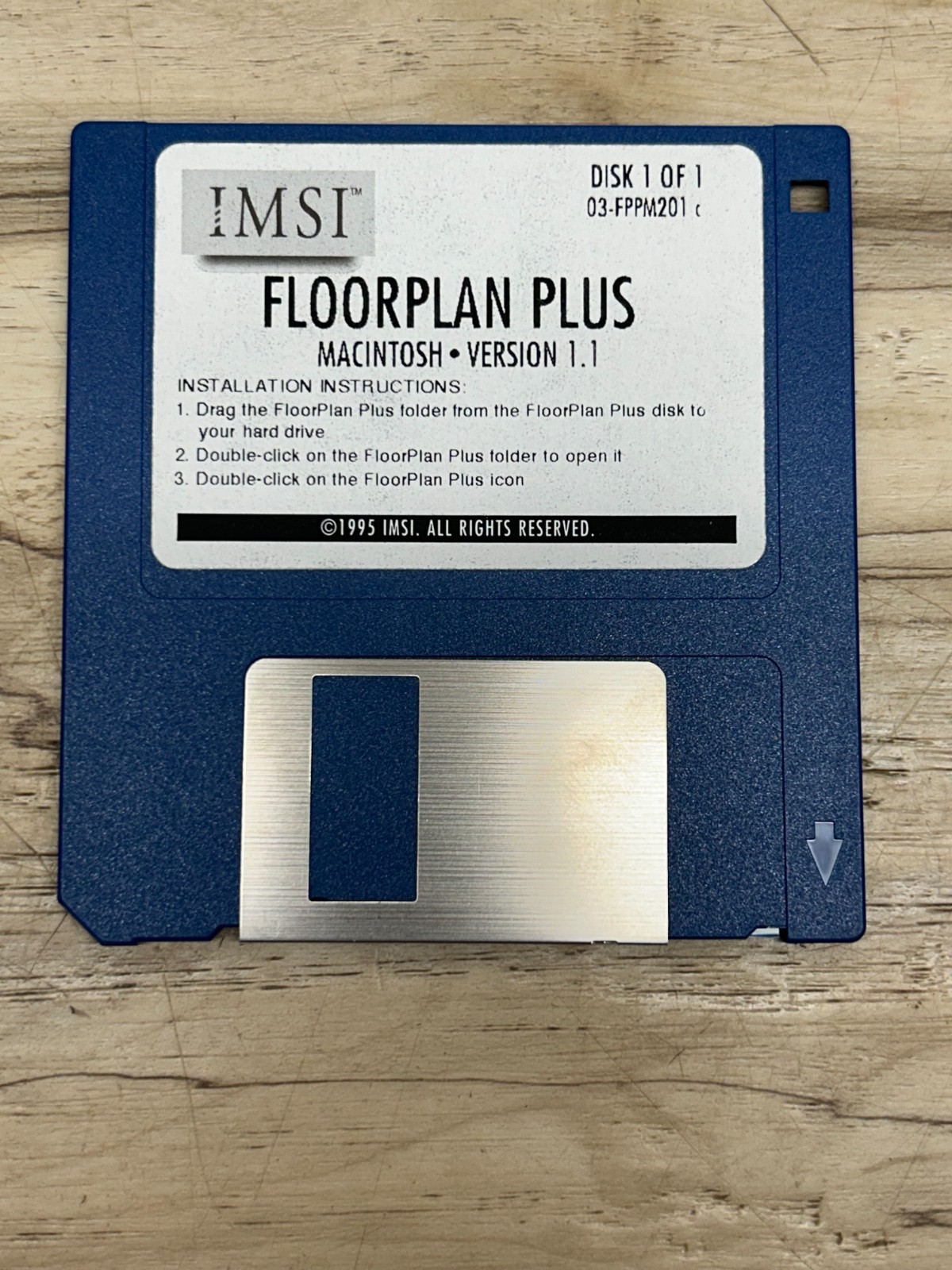 Vtg 1995 Floor Plan Plus 3.5″ Floppy Disc & User Manual For Mac Version 1.1